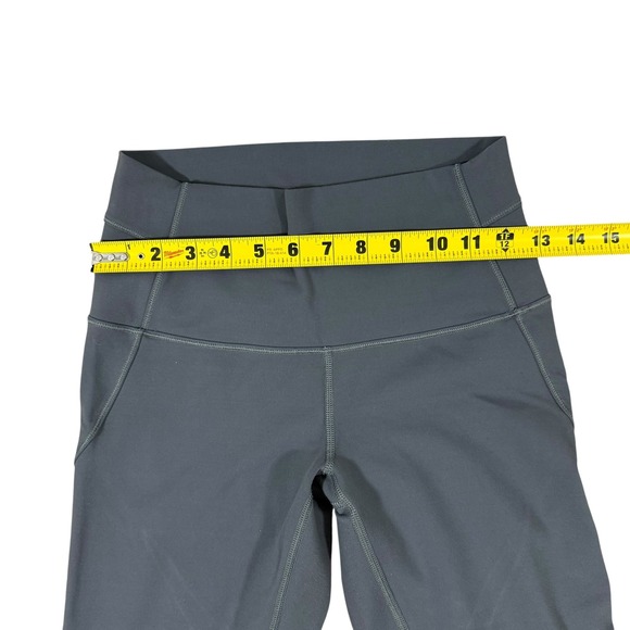 Lululemon Leggings Women's Size 6 Black Mesh Panel Running High‎ Rise Athletic - Picture 5 of 8